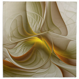 Colors of Precious Metals, Abstract Fractal Art Cloth Napkin
