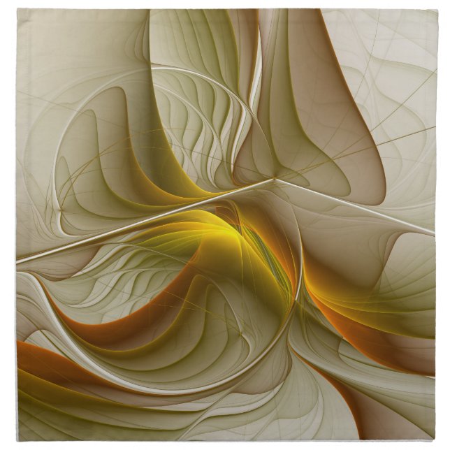 Colors of Precious Metals, Abstract Fractal Art Cloth Napkin (Front)
