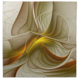 Colors of Precious Metals, Abstract Fractal Art Cloth Napkin