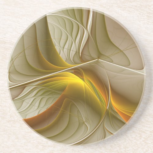 Colors of Precious Metals Abstract Fractal Art Coaster