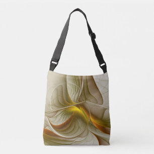 Colors of Precious Metals, Abstract Fractal Art Crossbody Bag