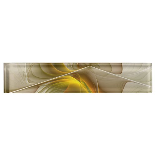 Colors of Precious Metals Abstract Fractal Art Desk Name Plate