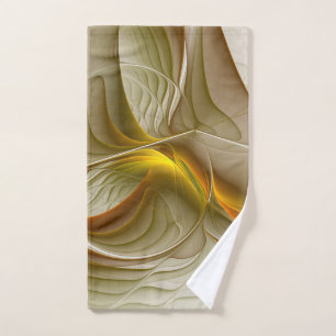 Colors of Precious Metals, Abstract Fractal Art Hand Towel