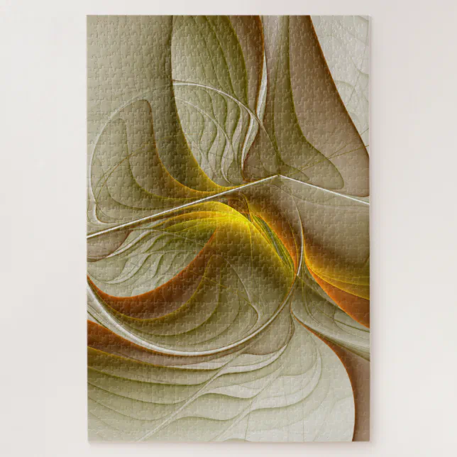Colors of Precious Metals Abstract Fractal Art Jigsaw Puzzle Zazzle