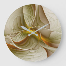 Colors of Precious Metals, Abstract Fractal Art Large Clock
