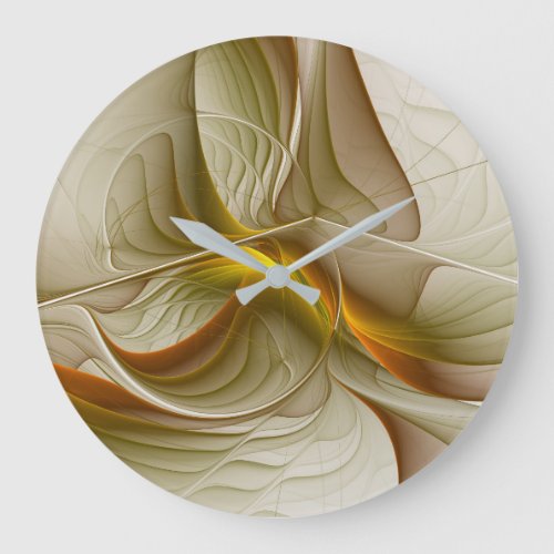 Colors of Precious Metals Abstract Fractal Art Large Clock