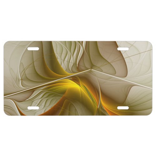 Colors of Precious Metals Abstract Fractal Art License Plate