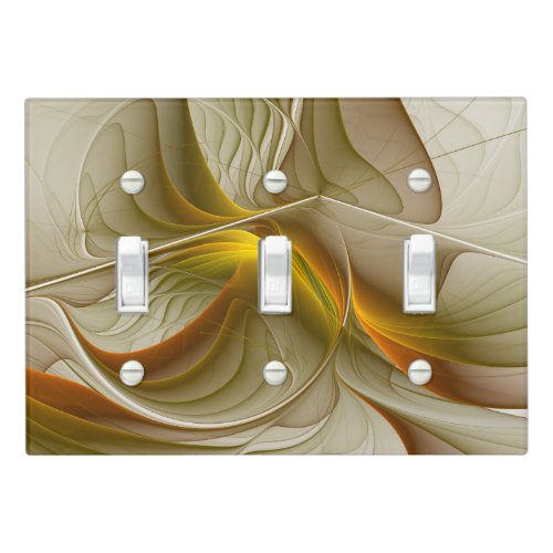 Colors of Precious Metals Abstract Fractal Art Light Switch Cover