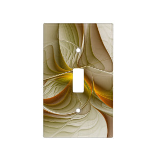Colors of Precious Metals, Abstract Fractal Art Light Switch Cover