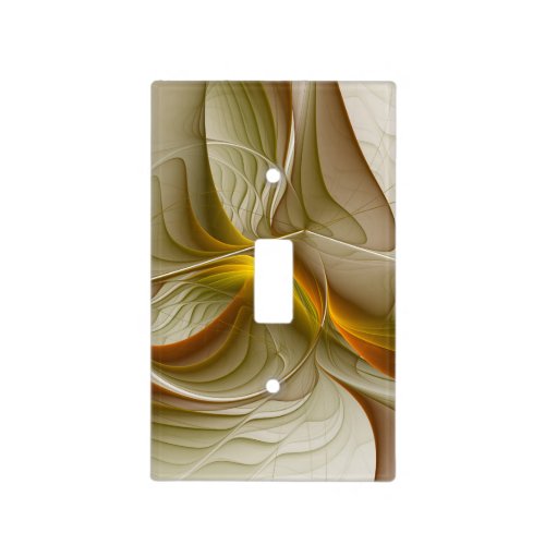 Colors of Precious Metals Abstract Fractal Art Light Switch Cover