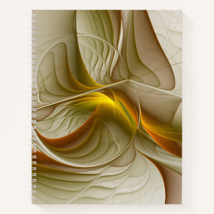 Colors of Precious Metals, Abstract Fractal Art Notebook