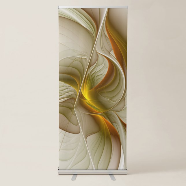 Colors of Precious Metals, Abstract Fractal Art Retractable Banner (Front)