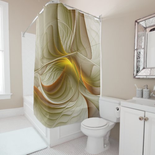 Colors of Precious Metals Abstract Fractal Art Shower Curtain
