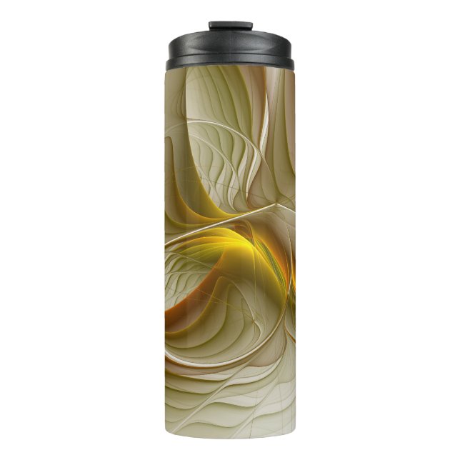 Colors of Precious Metals, Abstract Fractal Art Thermal Tumbler (Front)