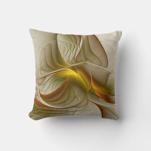 Colors of Precious Metals Abstract Fractal Art Throw Pillow