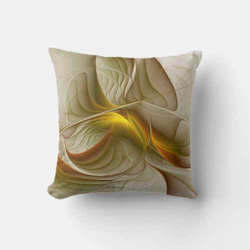 Colors of Precious Metals Abstract Fractal Art Throw Pillow