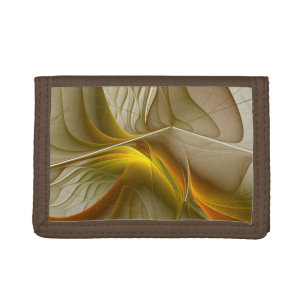 Colors of Precious Metals, Abstract Fractal Art Tri-fold Wallet