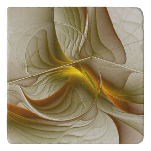Colors of Precious Metals, Abstract Fractal Art Trivet