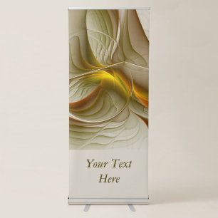 Colors of Precious Metals, Abstract Fractal Text Retractable Banner