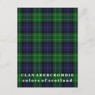 Colors of Scotland Clan Abercrombie Tartan Postcard