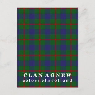 Colors of Scotland Clan Agnew Tartan Postcard