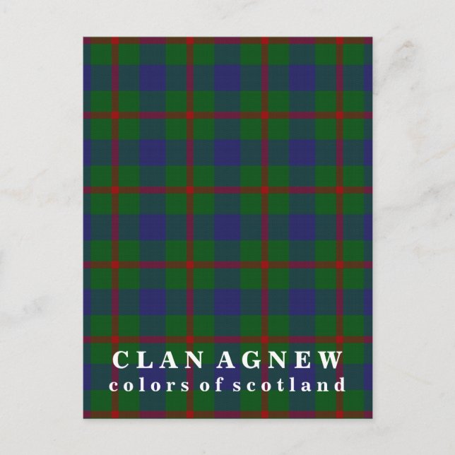 Colors of Scotland Clan Agnew Tartan Postcard (Front)