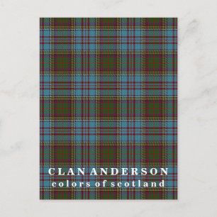 Colors of Scotland Clan Anderson Tartan Postcard