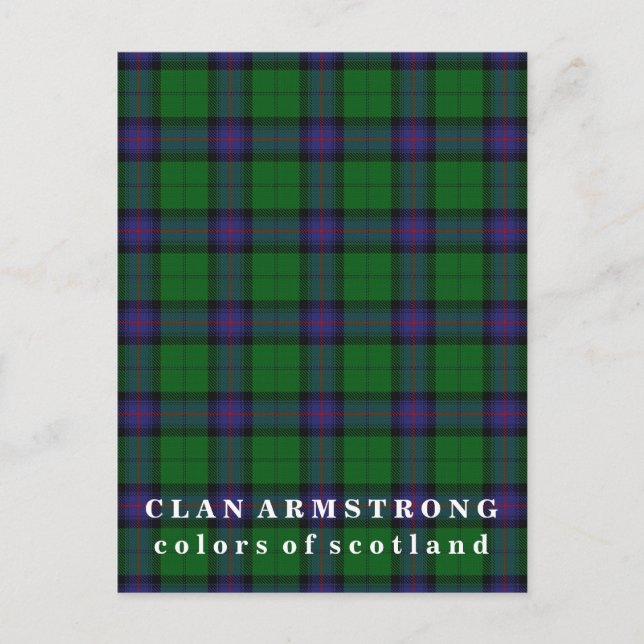 Colors of Scotland Clan Armstrong Tartan Postcard (Front)