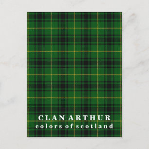 Colors of Scotland Clan Arthur Tartan Postcard