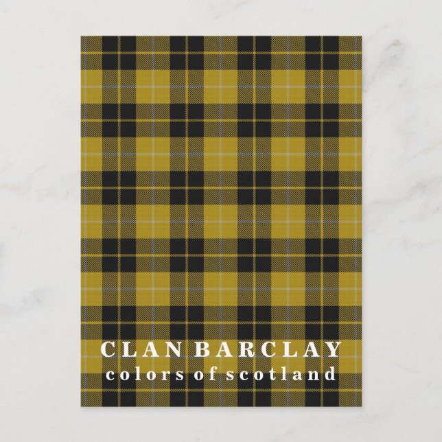 Colors of Scotland Clan Barclay Tartan Postcard (Front)