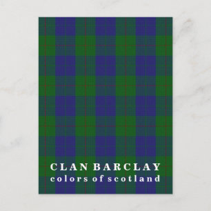 Colors of Scotland Clan Barclay Tartan Postcard