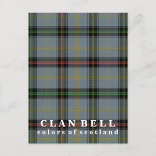 Colors of Scotland Clan Bell Tartan Postcard