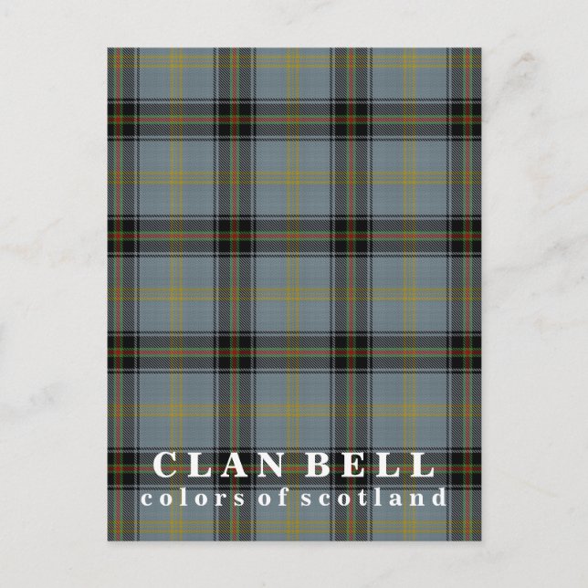 Colors of Scotland Clan Bell Tartan Postcard (Front)