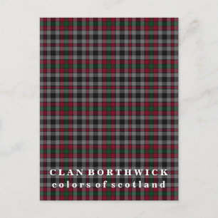 Colors of Scotland Clan Borthwick Tartan Postcard