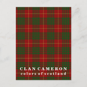 Colors of Scotland Clan Cameron Tartan Postcard