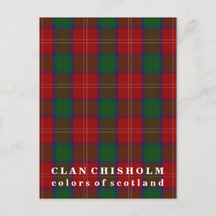 Colors of Scotland Clan Chisholm Tartan Postcard