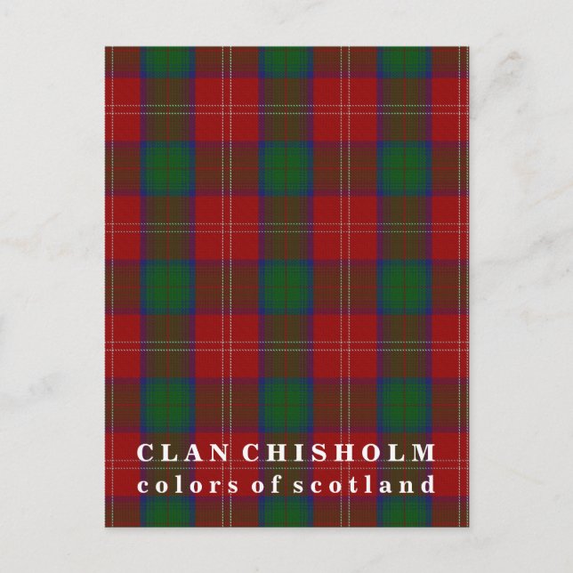 Colors of Scotland Clan Chisholm Tartan Postcard (Front)