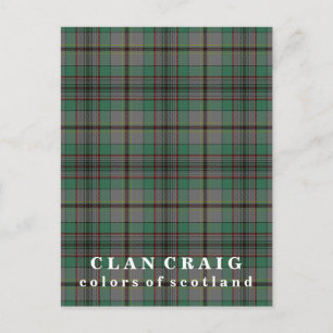 Colors of Scotland Clan Craig Tartan Postcard