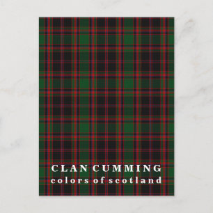Colors of Scotland Clan Cumming Tartan Postcard