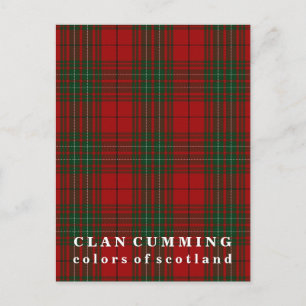 Colors of Scotland Clan Cumming Tartan Postcard