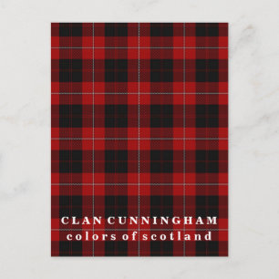 Colors of Scotland Clan Cunningham Tartan Postcard
