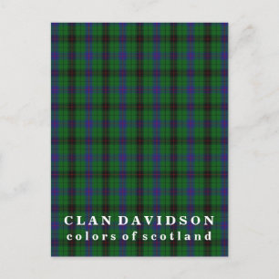 Colors of Scotland Clan Davidson Tartan Postcard