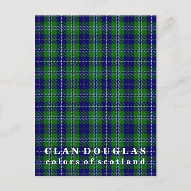 Colors of Scotland Clan Douglas Tartan Postcard (Front)
