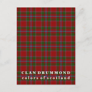 Colors of Scotland Clan Drummond Tartan Postcard