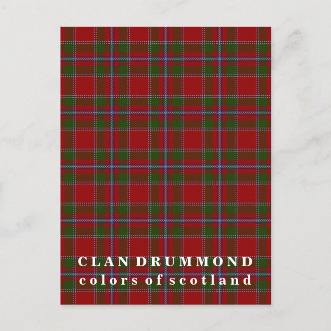 Colors of Scotland Clan Drummond Tartan Postcard (Front)