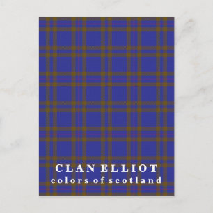 Colors of Scotland Clan Elliot Tartan Postcard