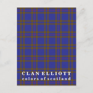 Colors of Scotland Clan Elliott Tartan Postcard
