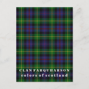 Colors of Scotland Clan Farquharson Tartan Postcard
