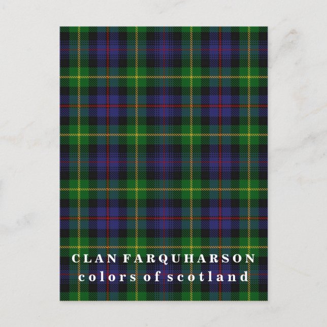 Colors of Scotland Clan Farquharson Tartan Postcard (Front)
