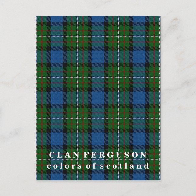 Colors of Scotland Clan Ferguson Tartan Postcard (Front)